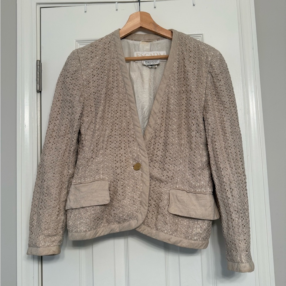 ESCADA Linen Cream Tan Blazer